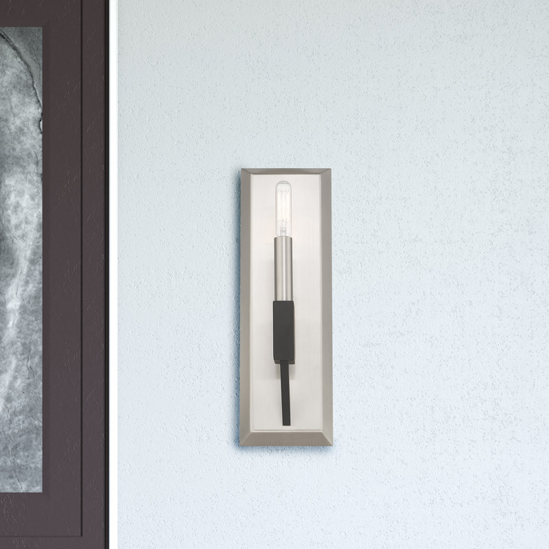 Avangaline Flush Mounted Sconce, Brushed Nickel/Black