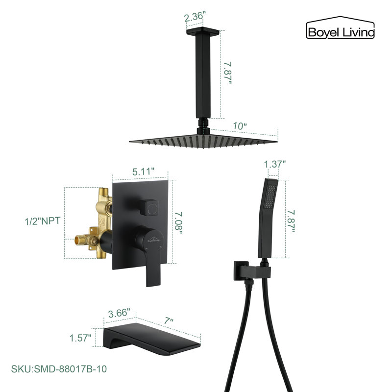 All-In-One Kit with Rough in-Valve, Black