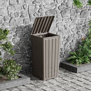 Poubelle à grain de bois imperméable 23 gallons