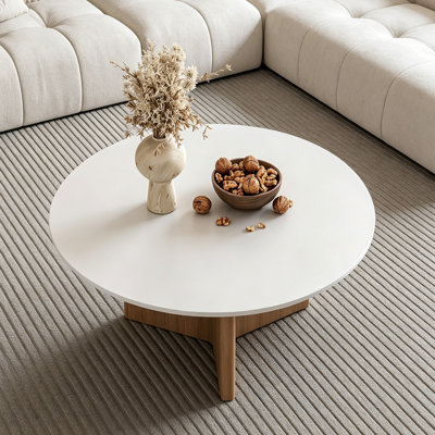 Table basse simple ronde décontractée en ardoise