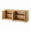 Meuble télé avec buffet à motif ondulé et armoire à rayures verticales en bois pour cuisine / chambre à coucher / vestibule. Naturel, l 64 po x P 15 po x H 24 po.-1361801798-1590964293