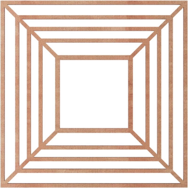 Médaillon de plafond 16 po x P 5 po x 3/8 po x P 3/8 po Raven, H 18 po x l 18 po x P 0,38 po, Cerise