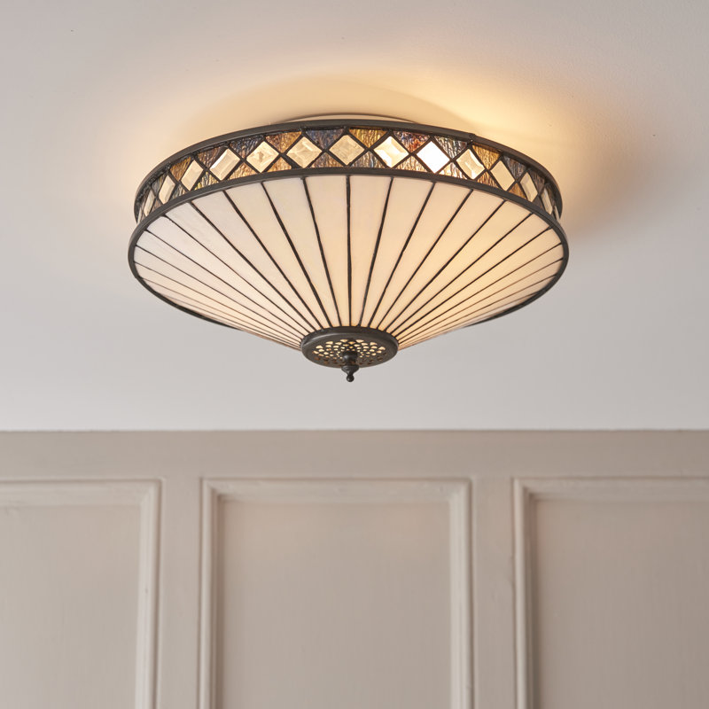 Kacey Glass and Tiffany Glass Flush Mount