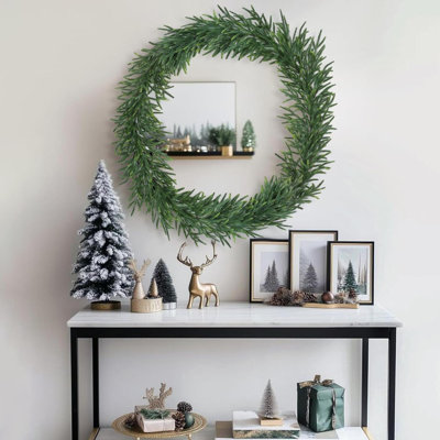 Realistic Thick And Lush Christmas Garland For Mantle Christmas Decorations Indoor Real Touch Artificial Pine Garlands For Stairs Railing Outdoor Fireplace Table Xmas Holiday Decor Winter Greenery