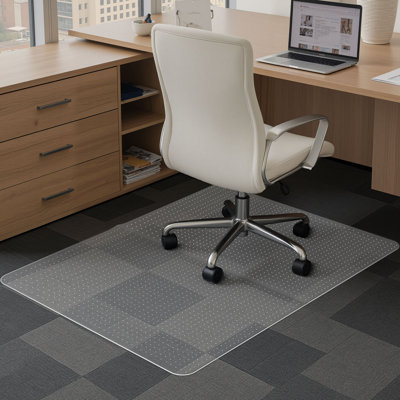 Chair Mat, 36 x 48-inch Office Chair Mat for Carpeted Floors, Plastic Floor Protector Rug with Studded, Non-Slip & Easy to Clean, Smooth Glide Under Desk Rug for Home Office (Rectangular)