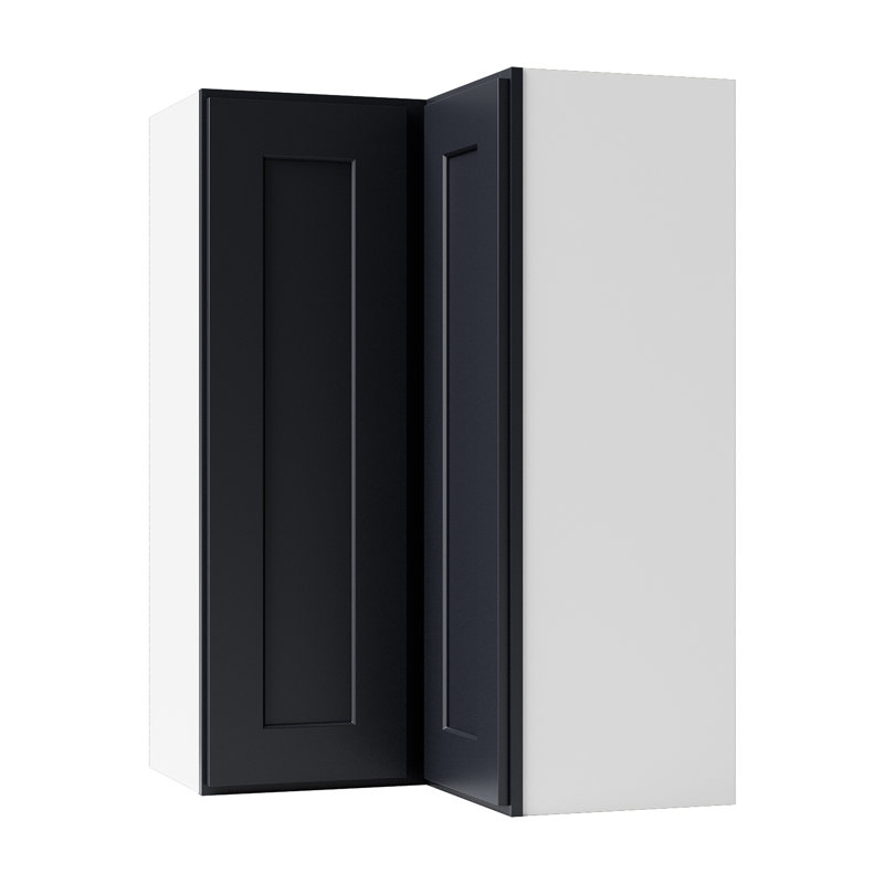 Armoire murale d'angle, Noir Shaker, 24" W x 36" H x 12" D