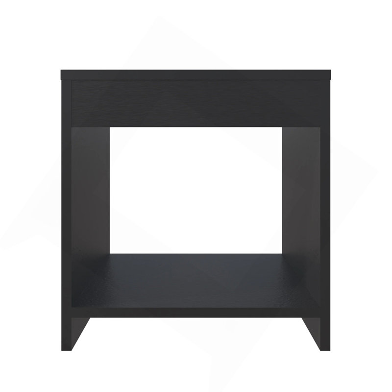 Wenge Nightstand With Open Storage, Wenge