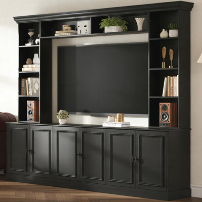 Elegant Retro TV Cabinet with Adjustable Shelves and Cable Management for Modern Living Rooms