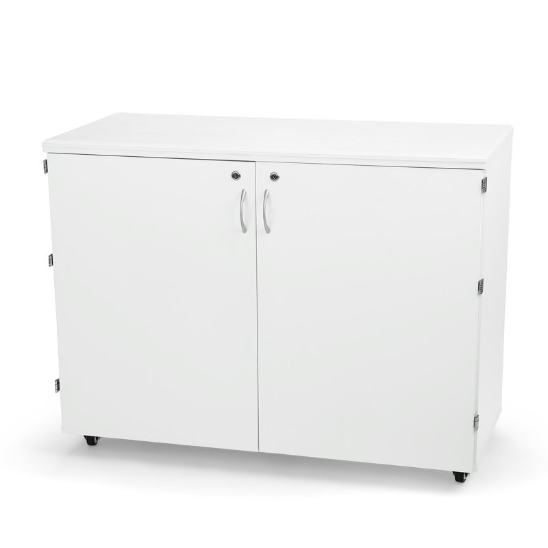 White Ash Portable Sewing and Craft Storage Cabinet with 9 Drawers