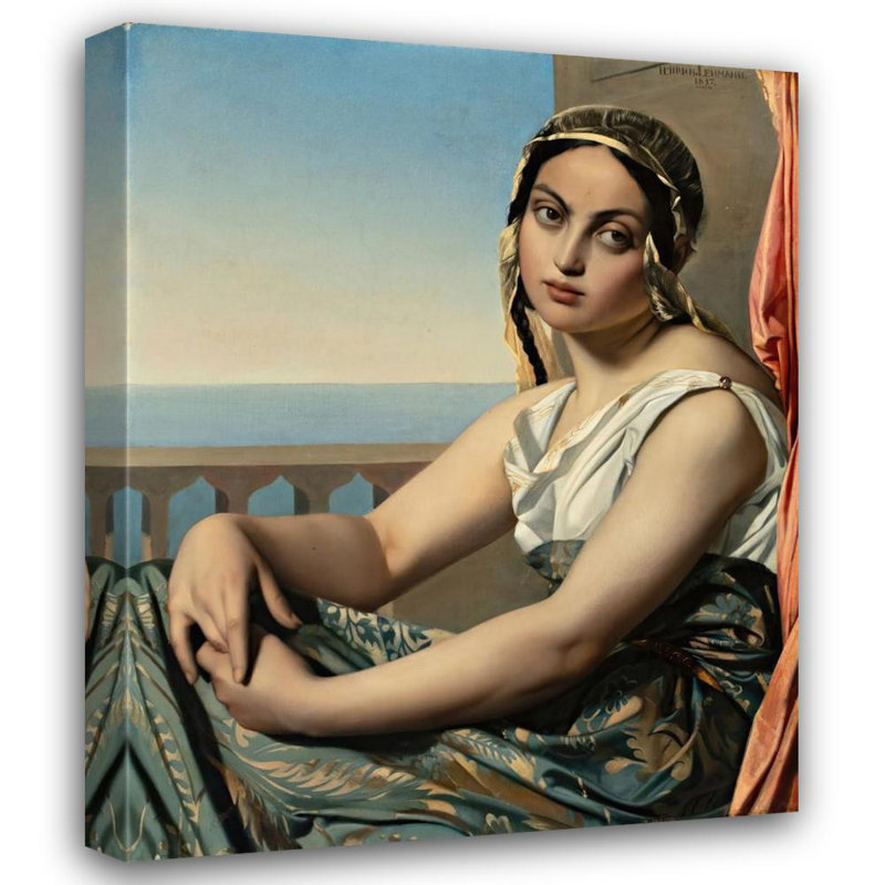 "Jeune femme" par Henri Lehmann - Art mural sur toile tendue avec châssis, H 24 po x l 17 po