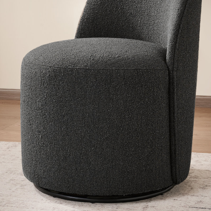 Chaise pivotante rembourrée entièrement assemblée (ensemble de 2), Boucle gris foncé