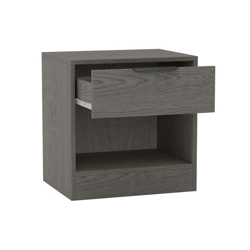 Taher 45cm W Solid Wood Bedside Table, Cedar Grey