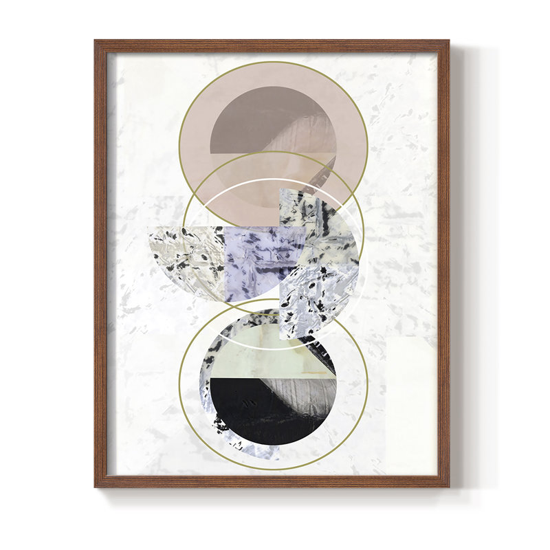 «Inner Circles I», reproduction encadrée - bois massif, Brun, H 10 po x l 8 po