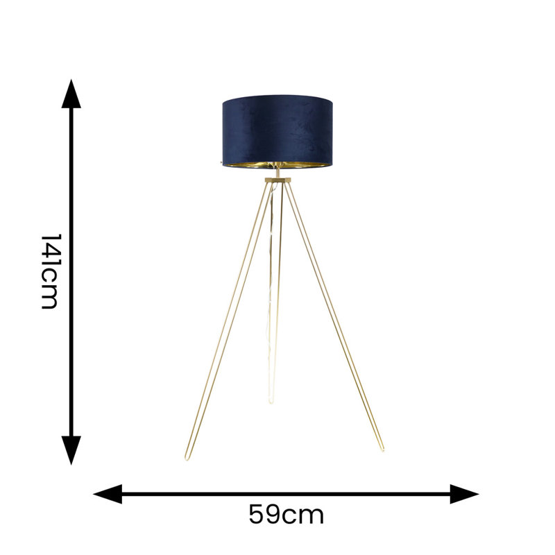 Agustiniano 141cm Polished Traditional Floor Lamp, Yes, Blue