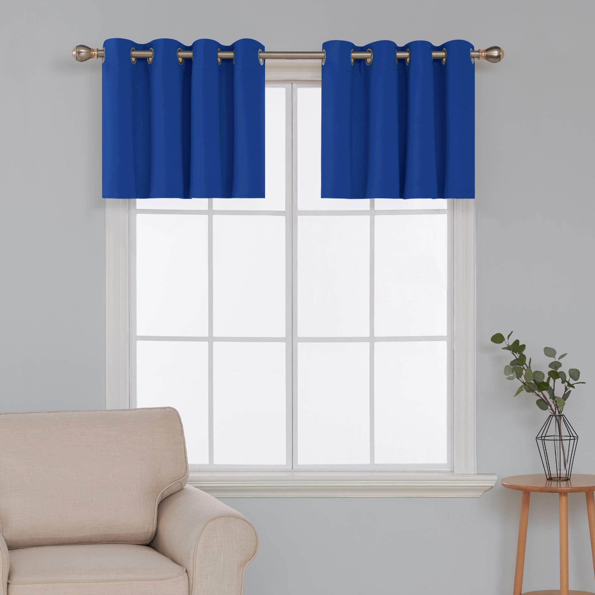 Ebern Designs Grommet Top Tier Blackout Valances For Living Room (Set