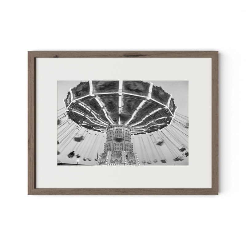 Coney Island Print by Barbara Alper, W 24" x H 18", Rustic Walnut
