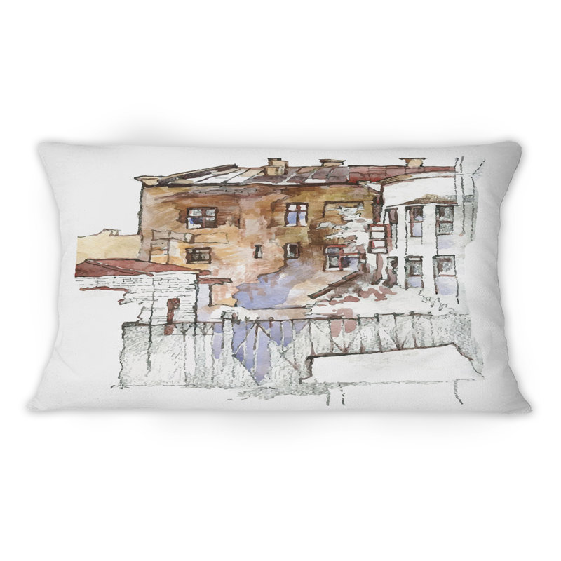 Coussin décoratif rétro S croquis de la vieille Europe II