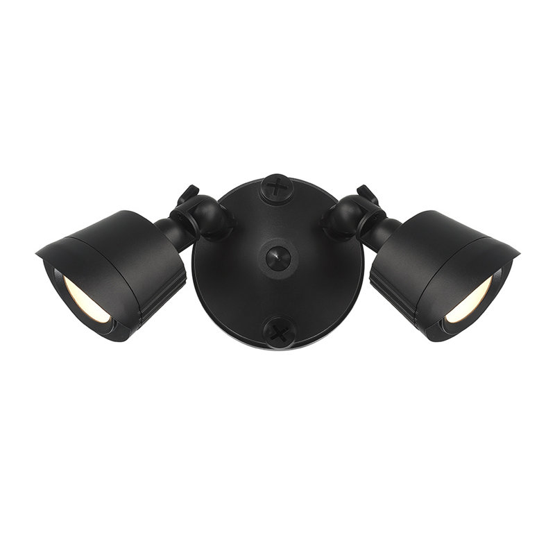Double projecteur d'extérieur à DEL avec température de couleur réglable en noir, Noir