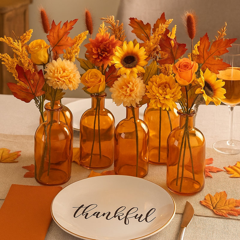 Lacarvia Glass Decorative Bottle, Amber