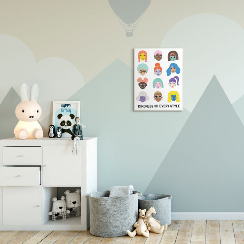 «Kindness Every Style Expression Inclus» par Nadia Hassan - impression d'art graphique, Plaque murale, 19" H x 13" W x 0.5" D