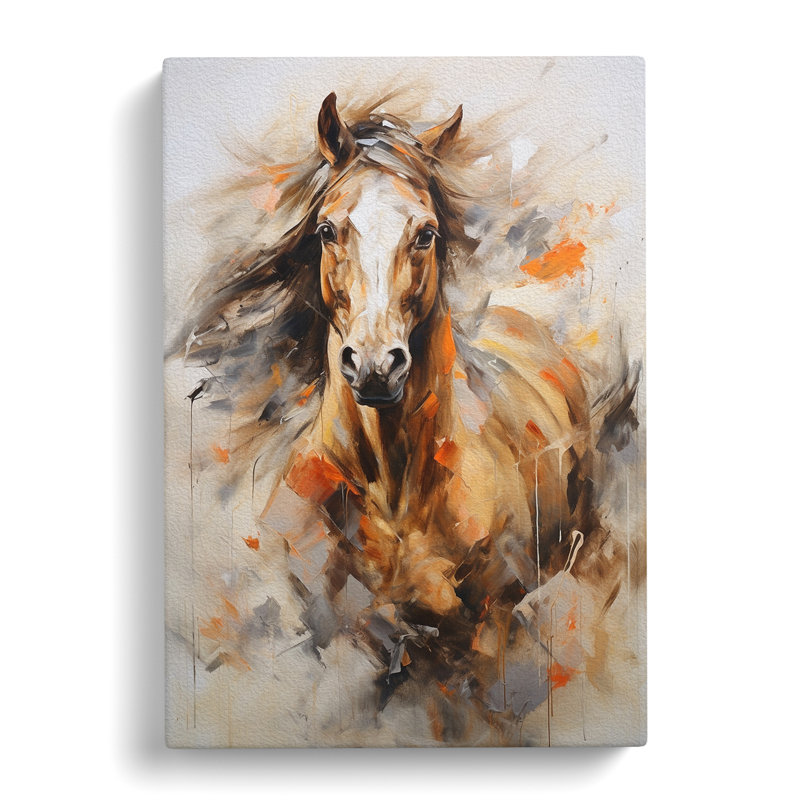 Horse Gestural - No Frame Art Prints - Wrapped Canvas, 60cm H x 40cm W x 3cm D