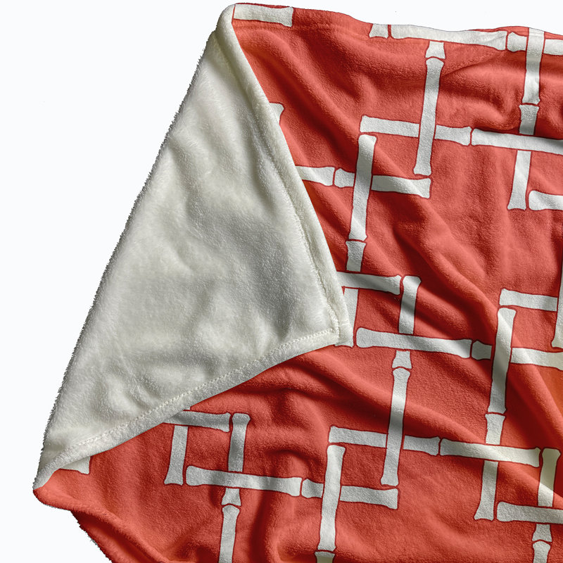 Eamonn Plain Weave / Muslin Throw Blanket, Coral