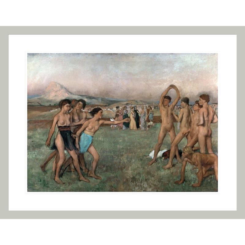 Jeunes spartiates exerçant par Edgar Degas, impression giclée encadrée, 23.22" H x 29.5" W