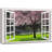 «Window Scenery Cherry Blossom in Spring», impression sur toile tendue