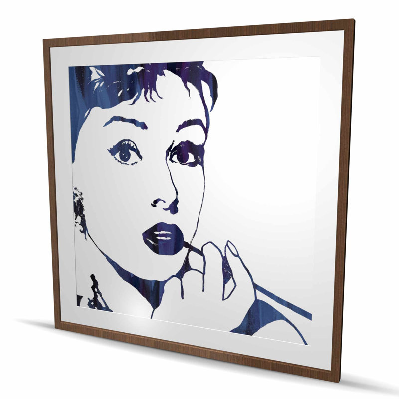 Audrey Hepburn, impression de cigare encadrée, Brun