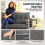 Outsunny Rattan Garden Sofa with Flip-Up Side Trays 2 Seater Dark Grey