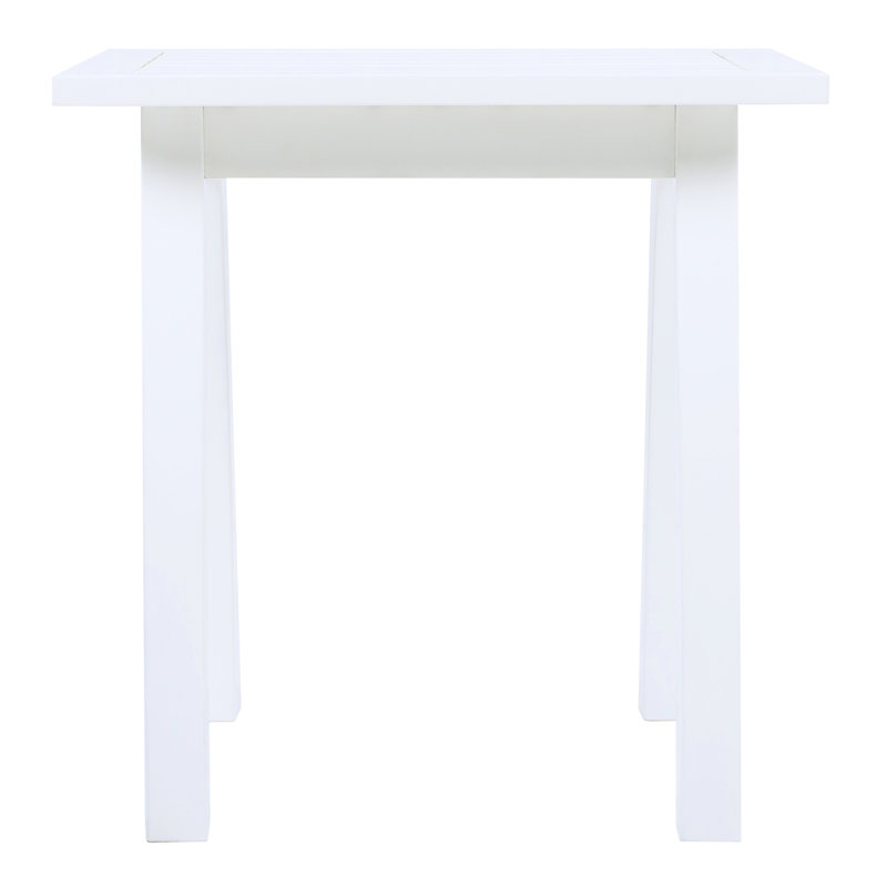 White Pu Weather - End Table, 19X15 Inch Surface, Wood, Ideal For Bedroom 19X15x19.38 Inches, Good Nightstand, White