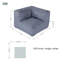 Canapé d'angle modulaire à siège simple avec housse amovible d'aspect lin