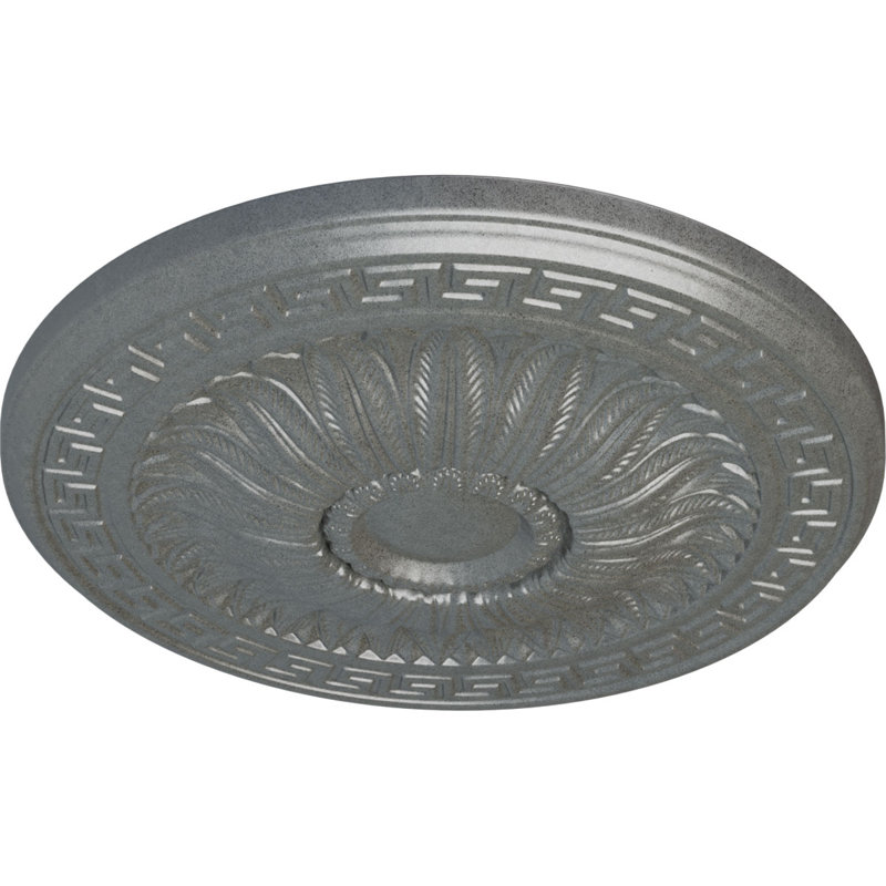 Endurathane Randee Ceiling Medallion, 20"OD x 1 3/8"P (Fits Canopies up to 3 7/8"), Hand-Painted Platinum Finish, Platinum