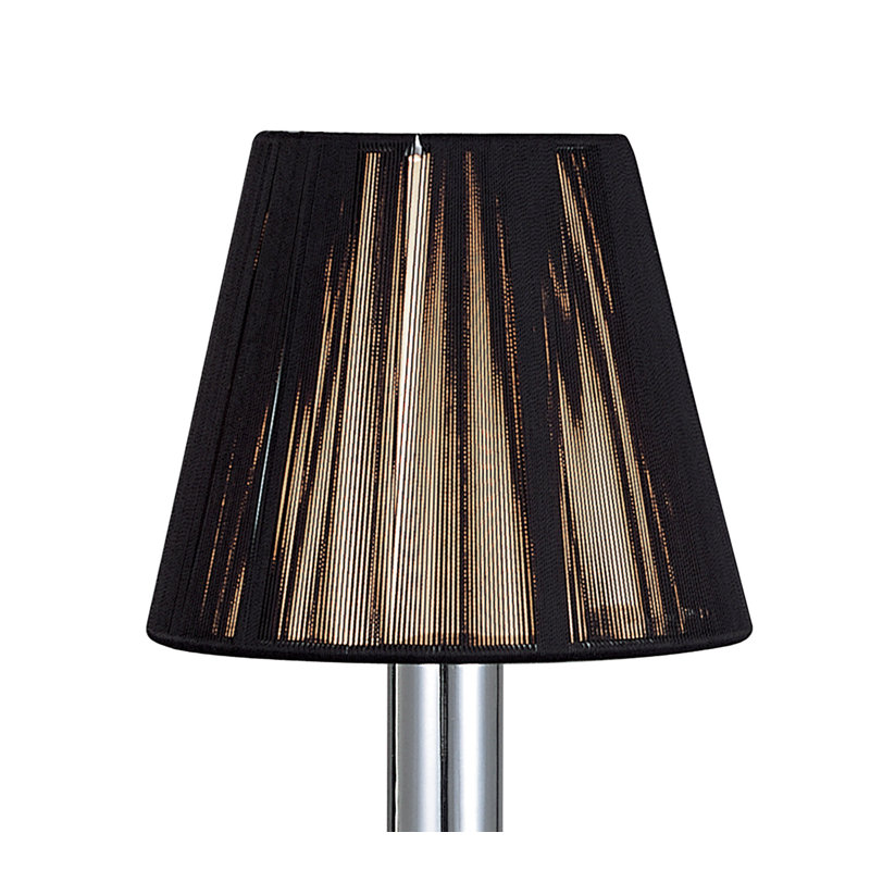 Piland Metal Table Lamp, Polished Chrome Base/Black Shade