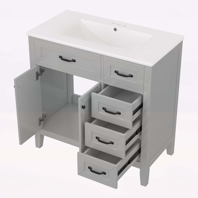 Meuble-lavabo polyvalent avec design élégant et rangement pratique