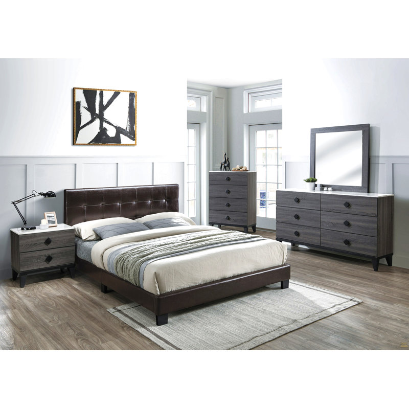 Tête de lit rectangulaire en similicuir 1Pc, Brun, Grand lit