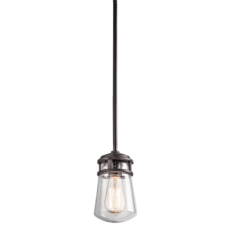 Lovitz 1 - Light Single Pendant, 11.75" H x 6" W x 6" D, Architectural Bronze