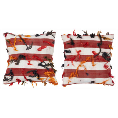 20 po x 20 po ENSEMBLE DE 2 - Housses de coussin Kilim tissées à la main. Coussins rétro. Coussins décoratifs turcs. Une paire de housses de coussin en dentelle
