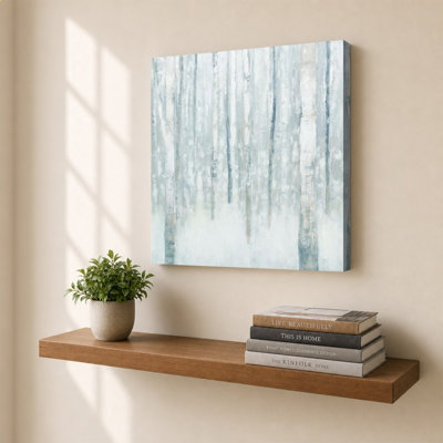«Birches in Winter Blue Gray» par Julia Purinton - impression sur toile