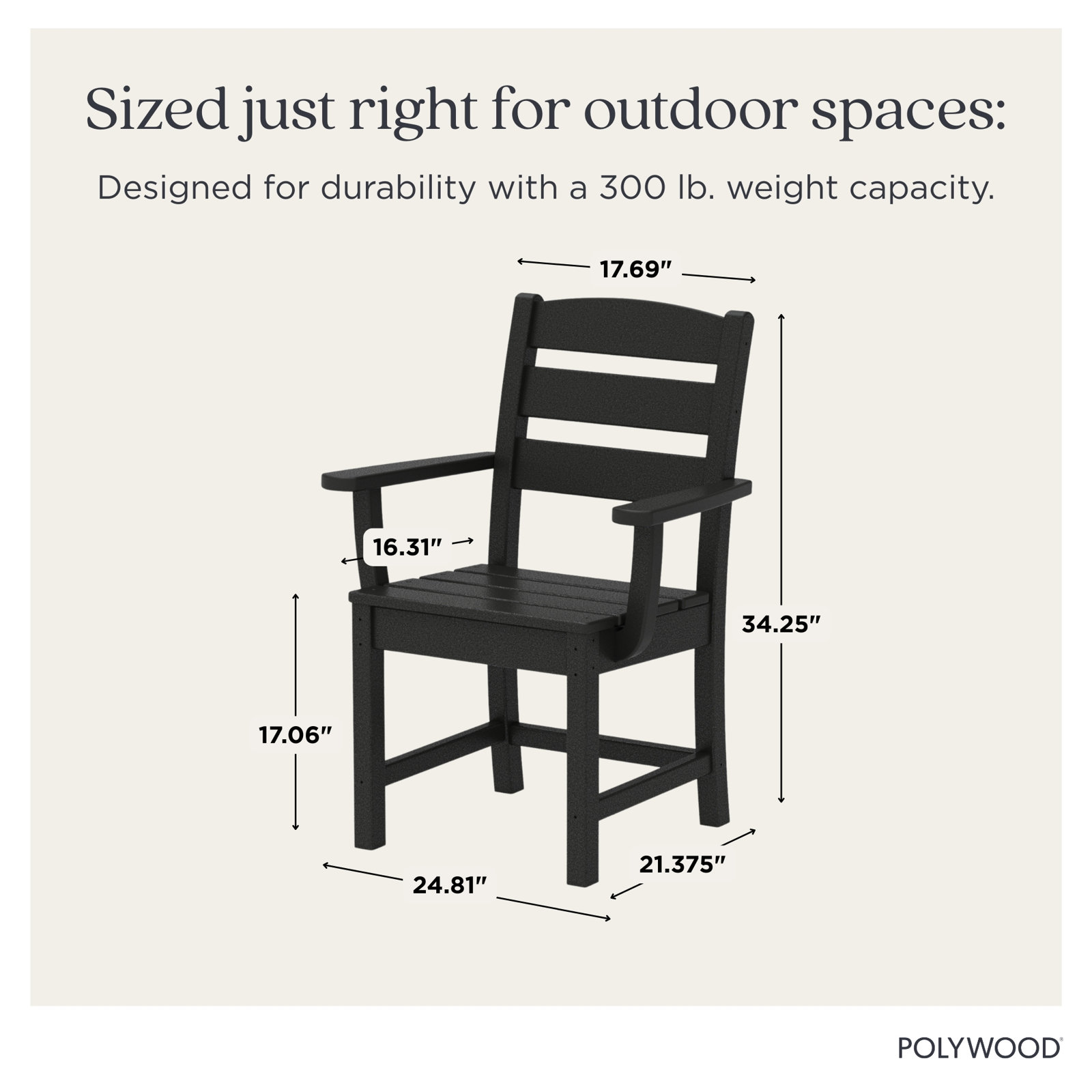 POLYWOOD® Lakeside Patio Armchair, Slate Gray