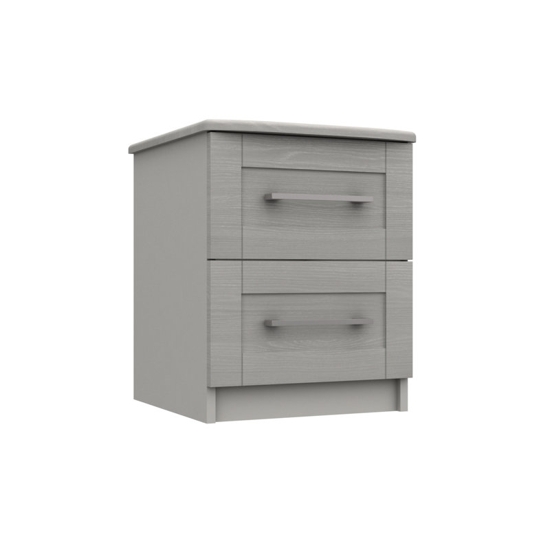 Alishma 39.8cm W Manufactured Wood Bedside Table, Light Grey
