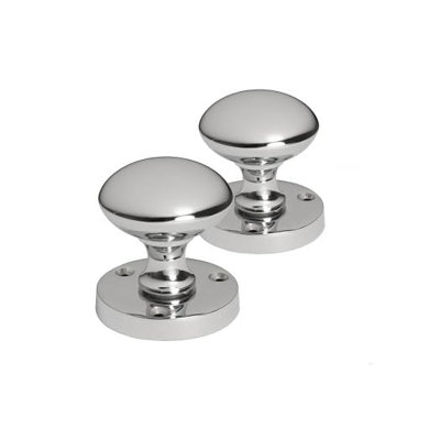 Golden Grace Set Pack Mortice Sprung Door Knob in Chrome 3" Tubular Latch and 1 Pair of 3" Hinges