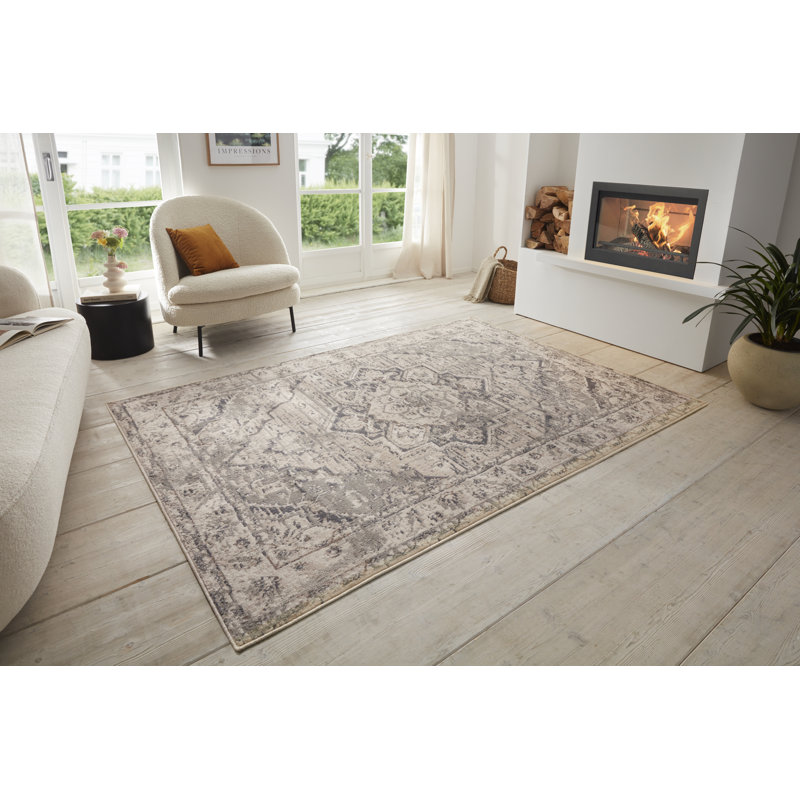 Terrain Ivory/Grey Rug, Rectangle 80cm x 120cm