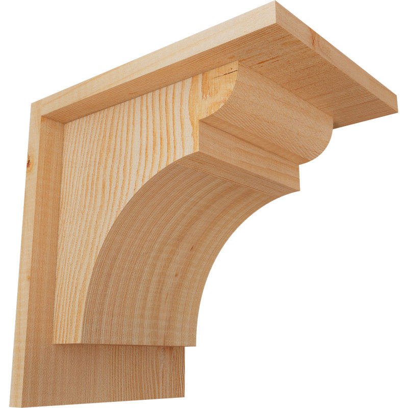 Yorktown Corbel w/Backplate, 10" H x 7.5" W x 10" D, Douglas Fir, Smooth
