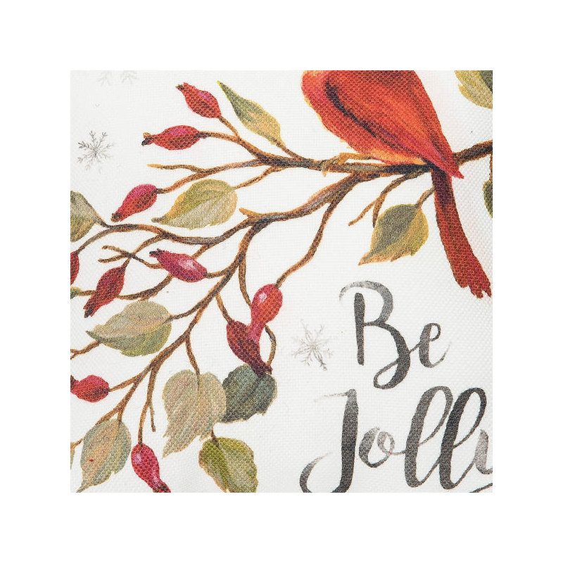 Be Jolly Cardinal Petite Printed Christmas Throw Pillow