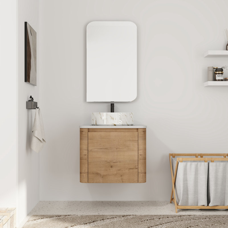 Meuble-lavabo simple 24 po avec plateau en pierre reconstituée 24 po
