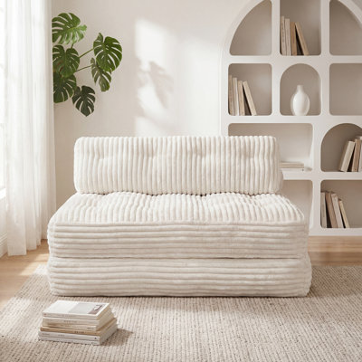 Modern Boneless Foldable Sofa Bed with Cushions, 54" with Corduroy frabic