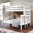 Treva Solid Wood Standard Bunk Beds Twin over Full, 4 Step Ladder, White-1261787546-1234733285