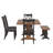 Richfield 78" Solid Wood Oak Finish Top Dining Set With X-Back Chairs - 7-Piece, Oak Finish Base Table, Antique Black Base Chairs And Bench-639373128-639373135