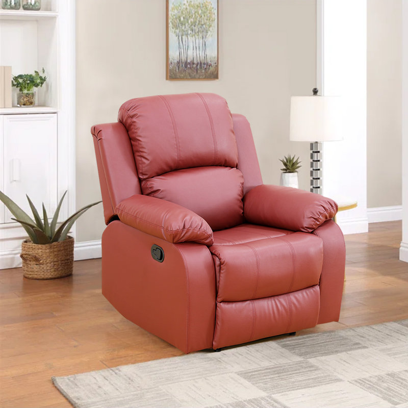 Jalus Recliner, Red Cotton Blend